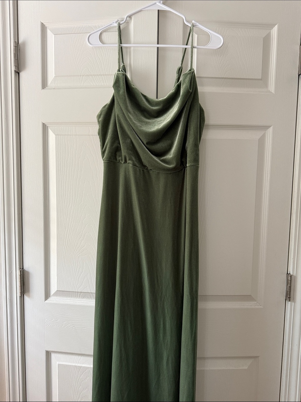 Birdy Grey Olive Green Cowl Neck Slip Dress